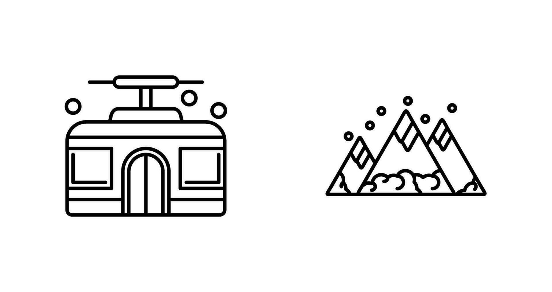 Mountain and Cable Car Icon vector