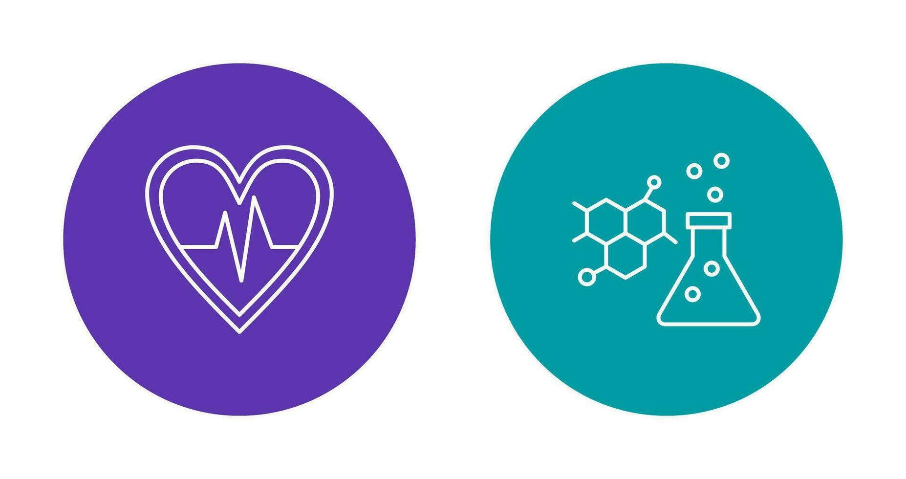 Cardiogram and Chemistry Icon vector