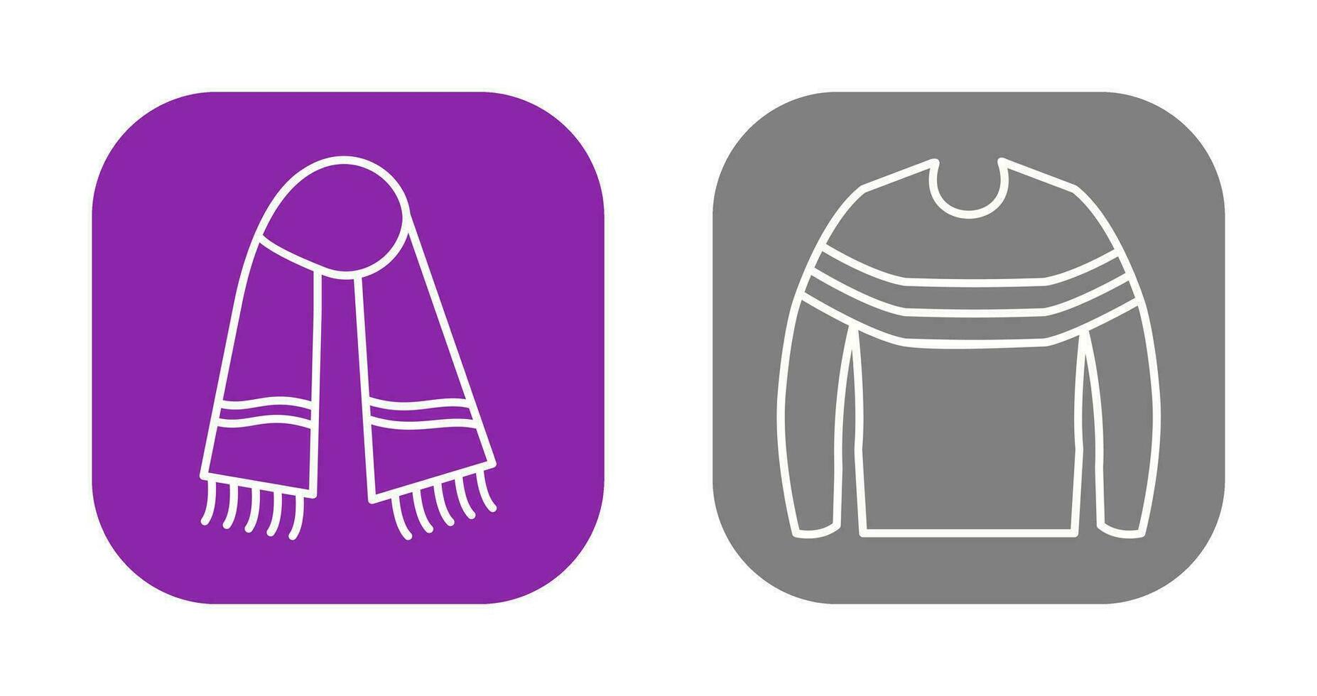 Warm Scarf and garments Icon vector
