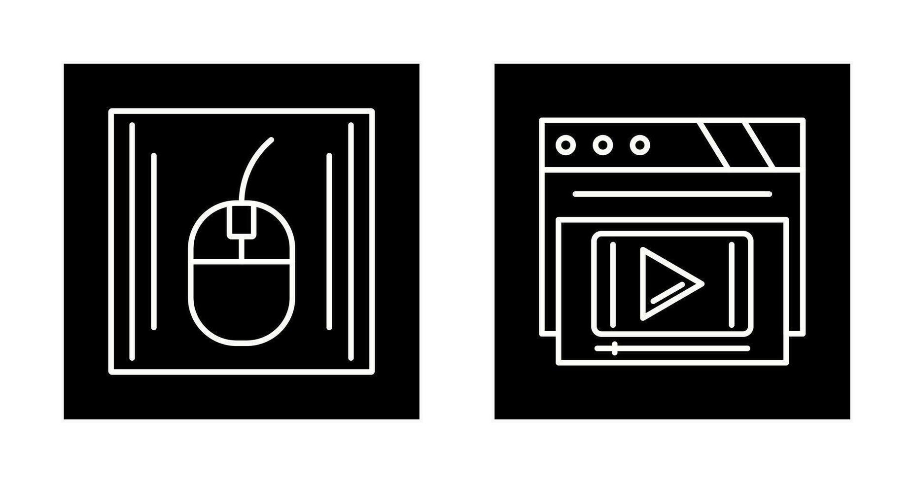 Mouse and Video Player Icon vector