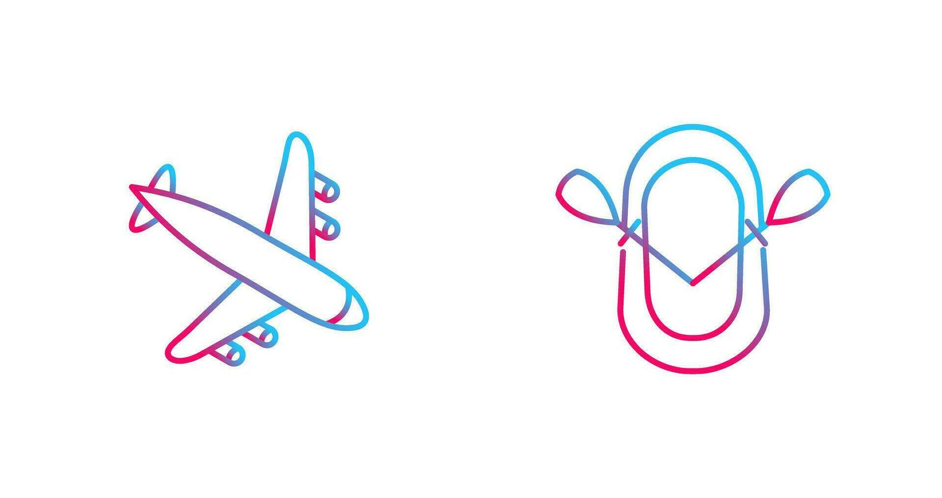 Landing Airplane and Dinghy Icon vector