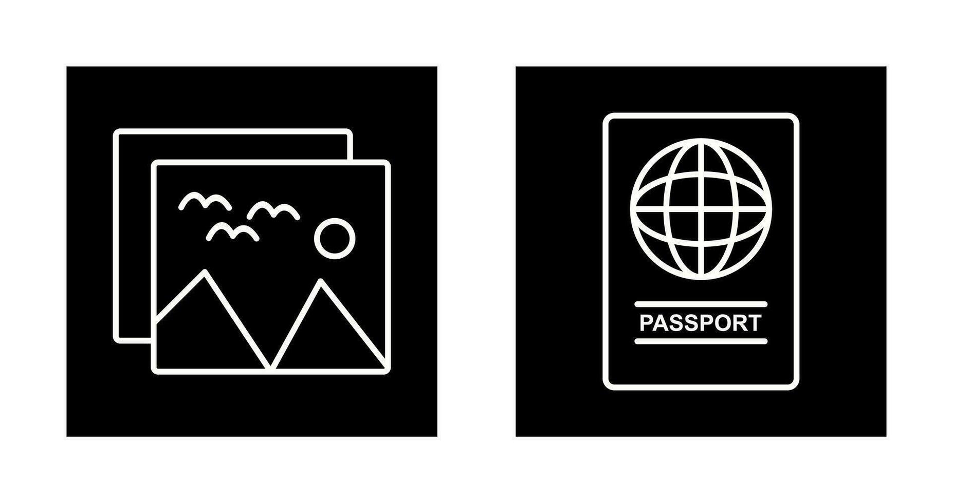 pictures and passport Icon vector