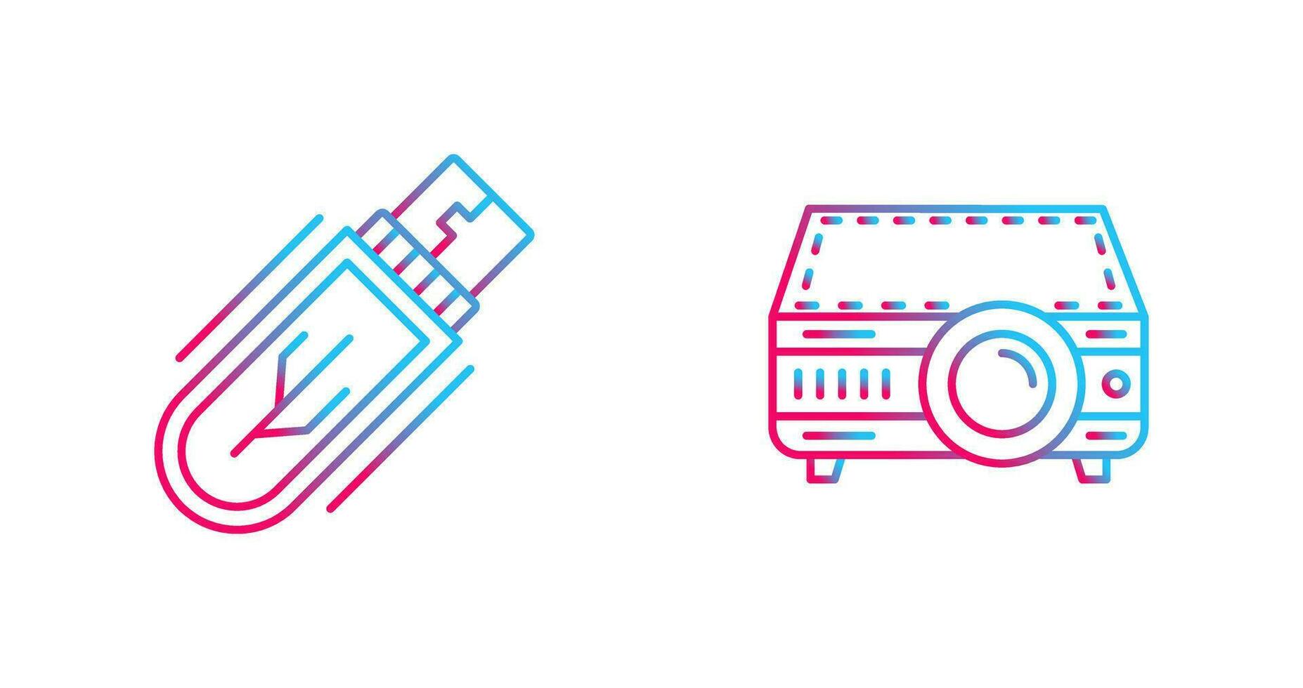 Usb Drive and Projector Icon vector