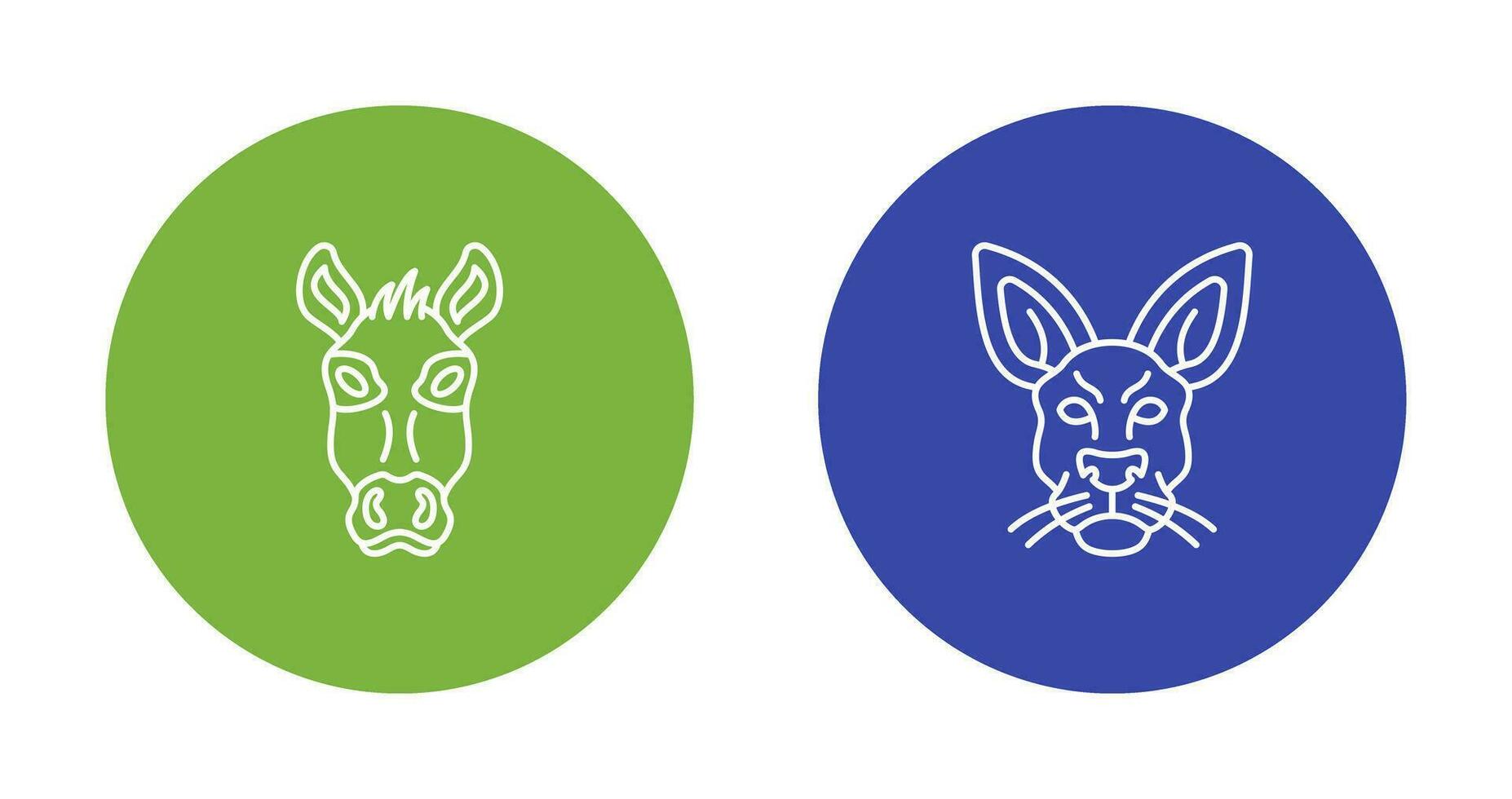 Donkey and Kangaroo Icon vector