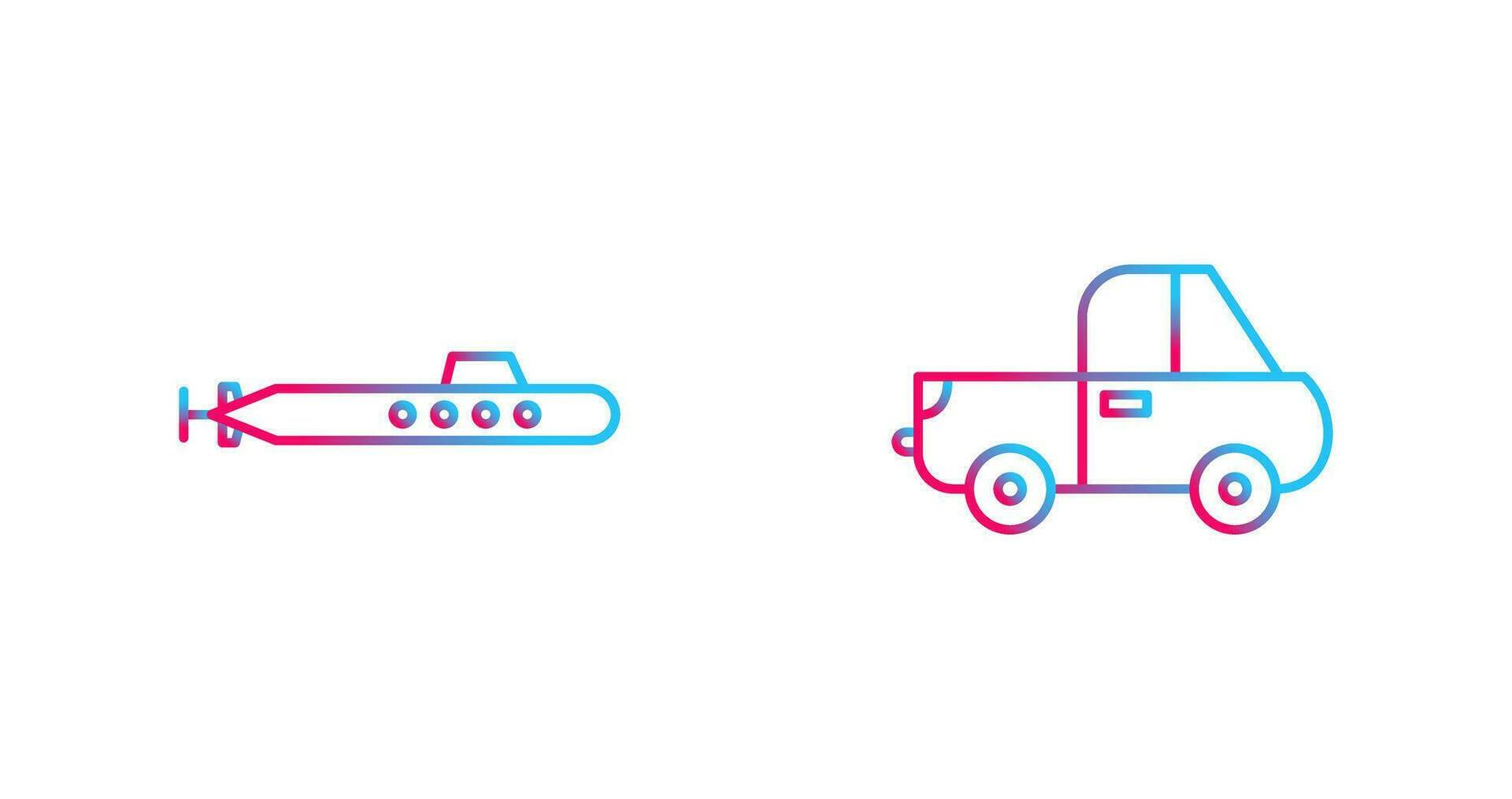 Submarine and Pickup Icon vector