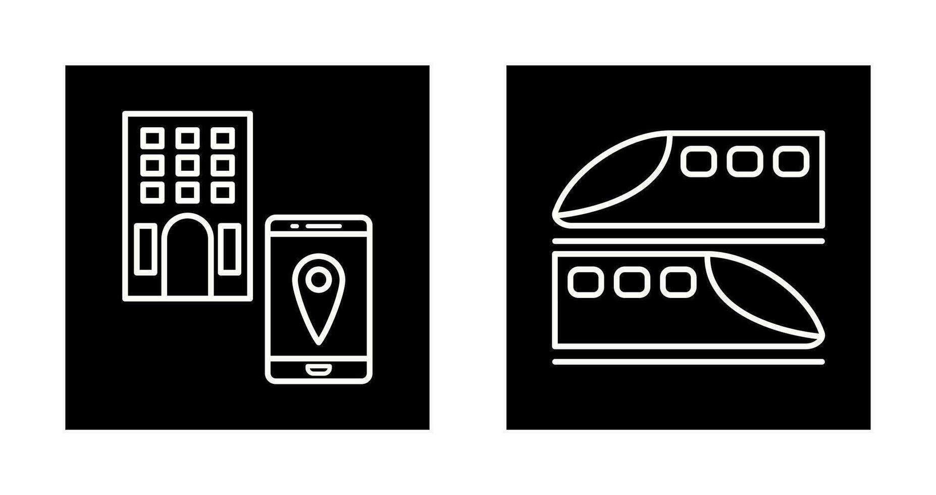 find hotel and train  Icon vector