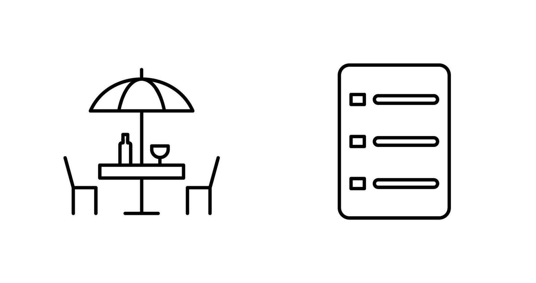 cafe table and menu Icon vector