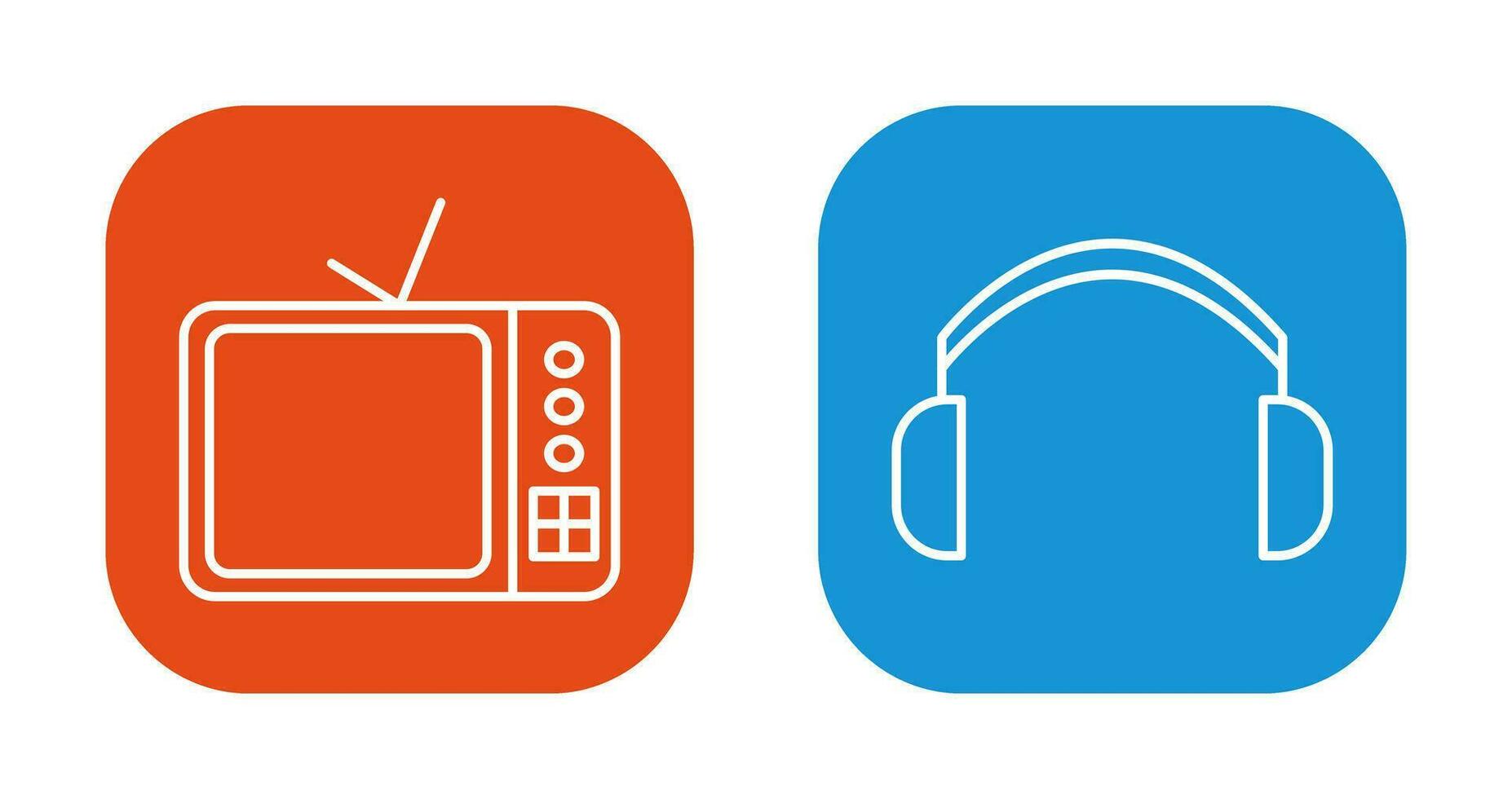 TV Set and Headphones Icon vector