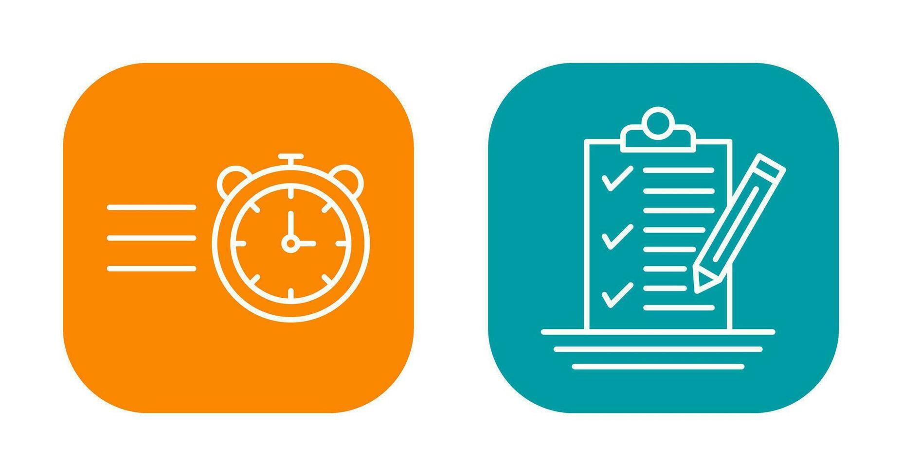 Stopwatch and Check List Icon vector