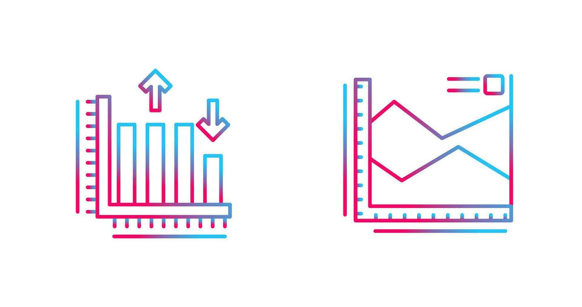 Spline Chart and Bar Graph Icon vector