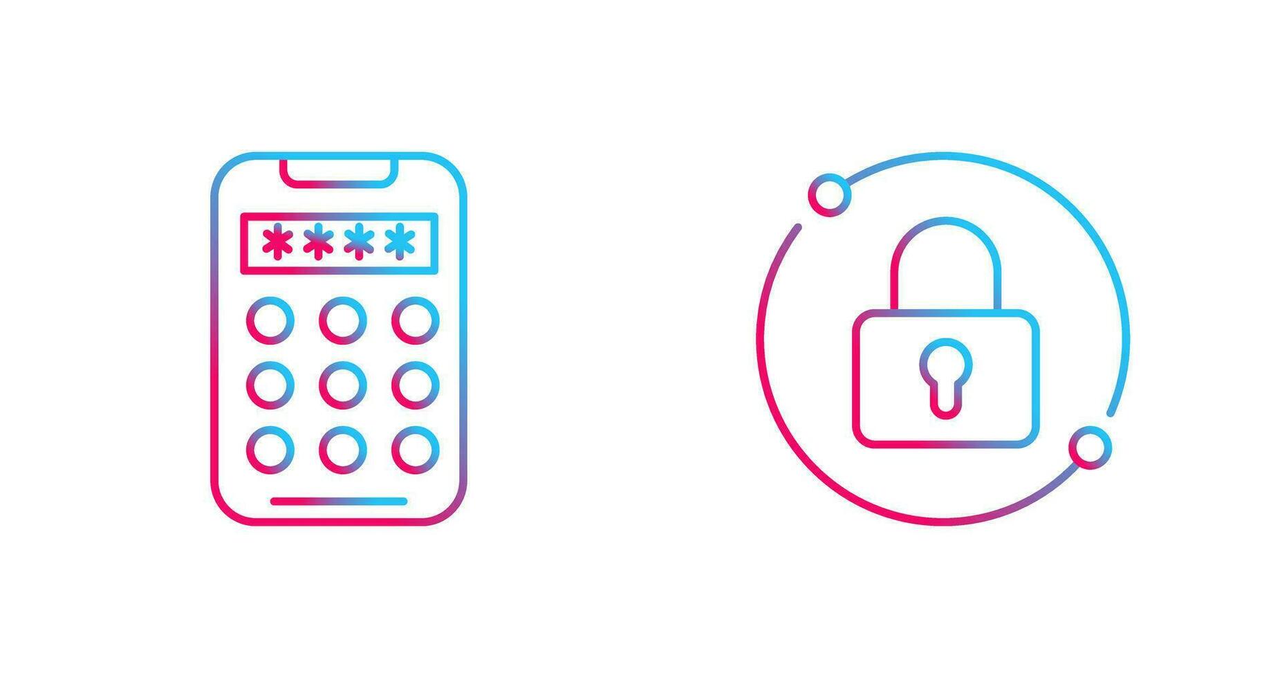 Pin Code and Pad Lock Icon vector