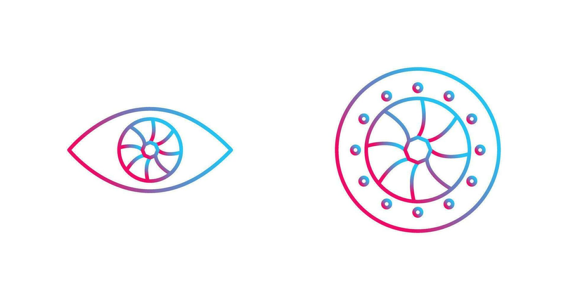 eye and optical diaphram Icon vector