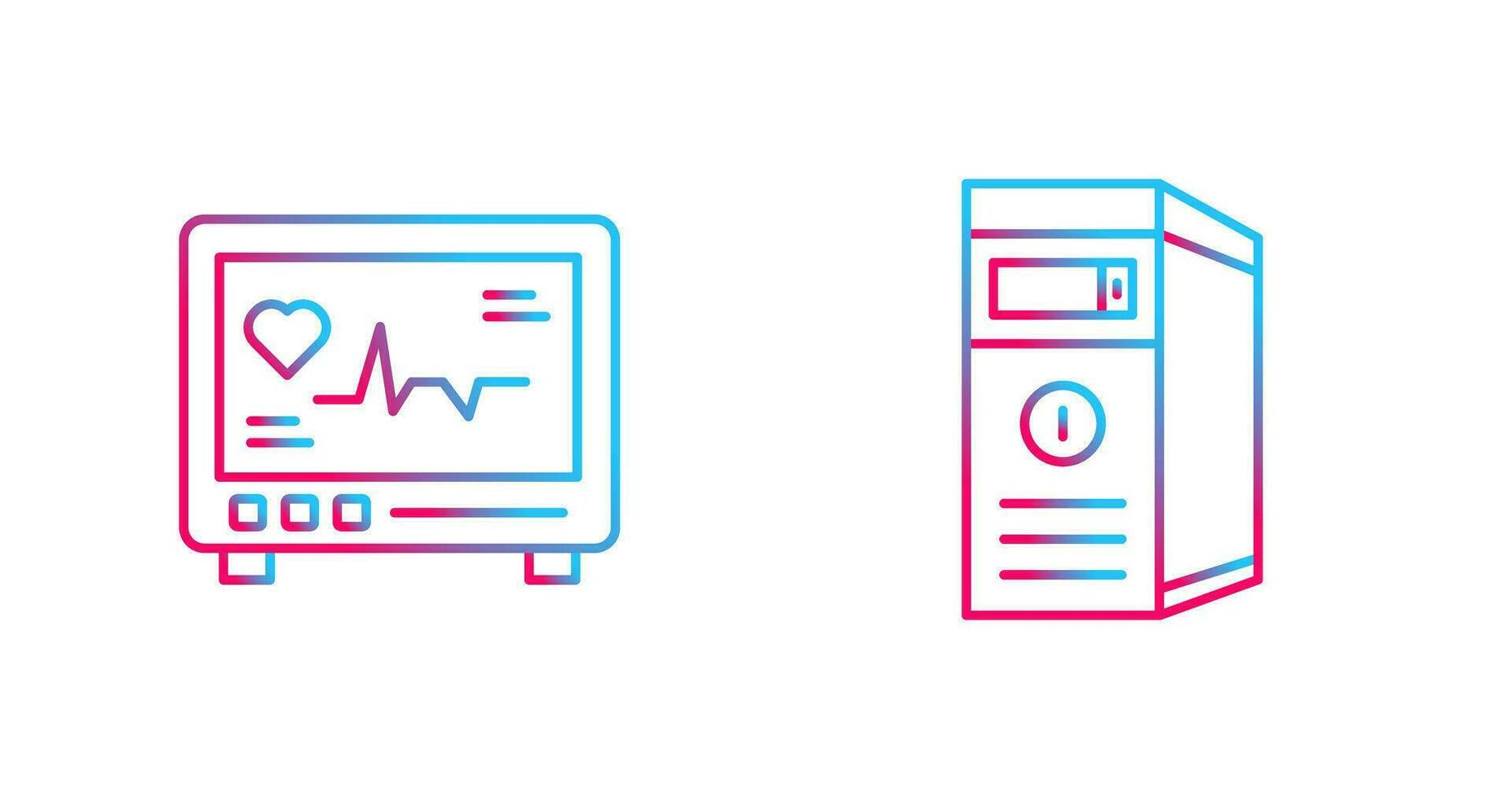 Cardiogram and Cpu Icon vector