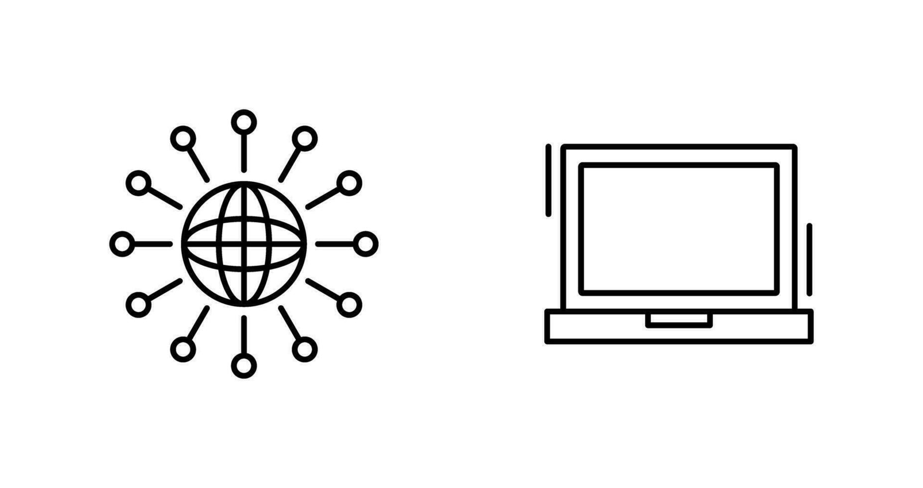 Networking and Laptop Icon vector