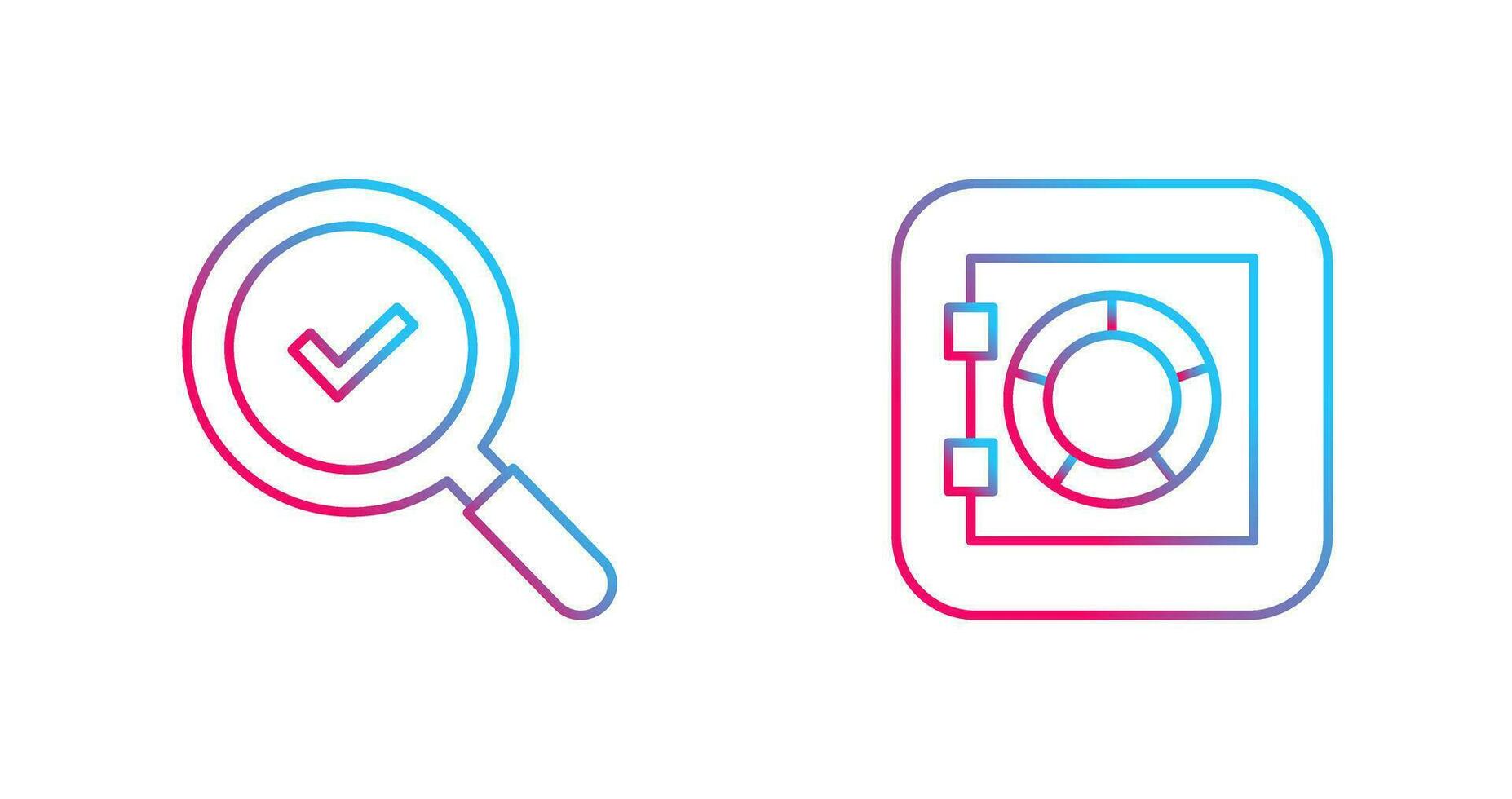 Magnifying Glass and Safe Box Icon vector