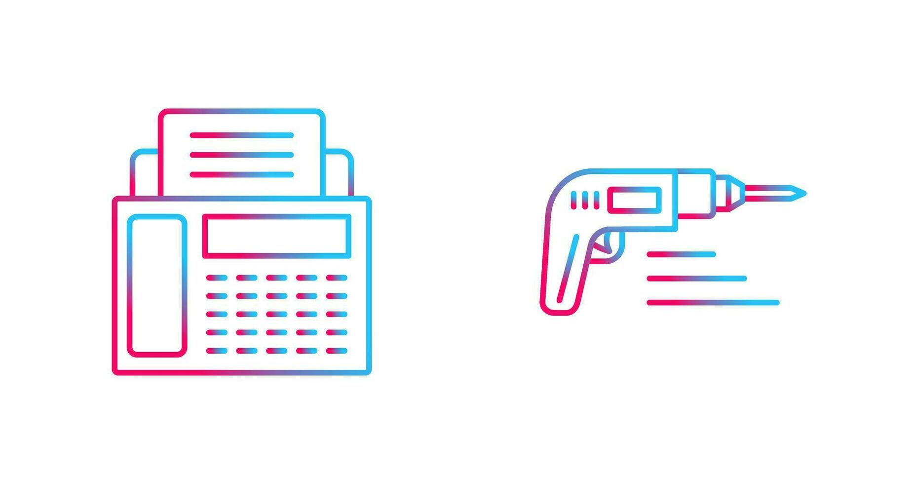 Fax Machine and Drill Icon vector