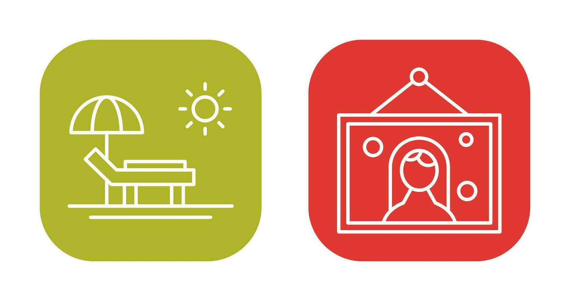 Hammock and Wedding Photo Icon vector