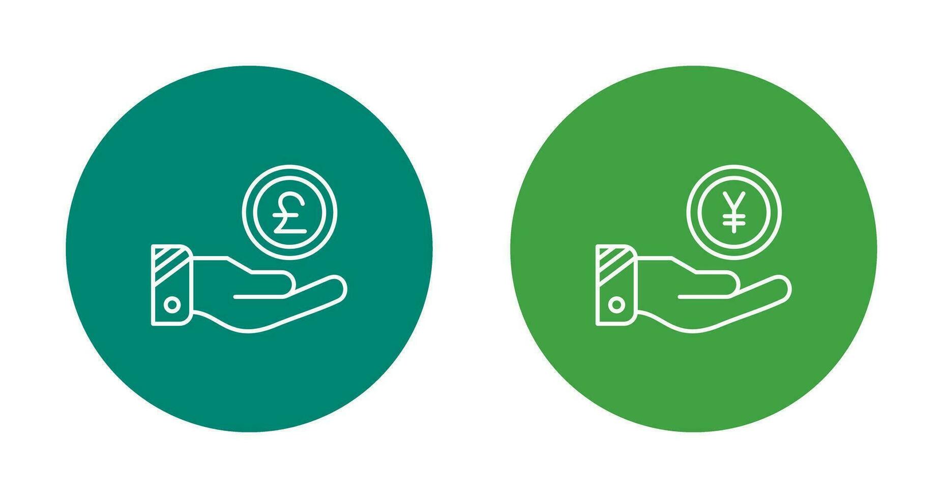 Pound and Yen Icon vector