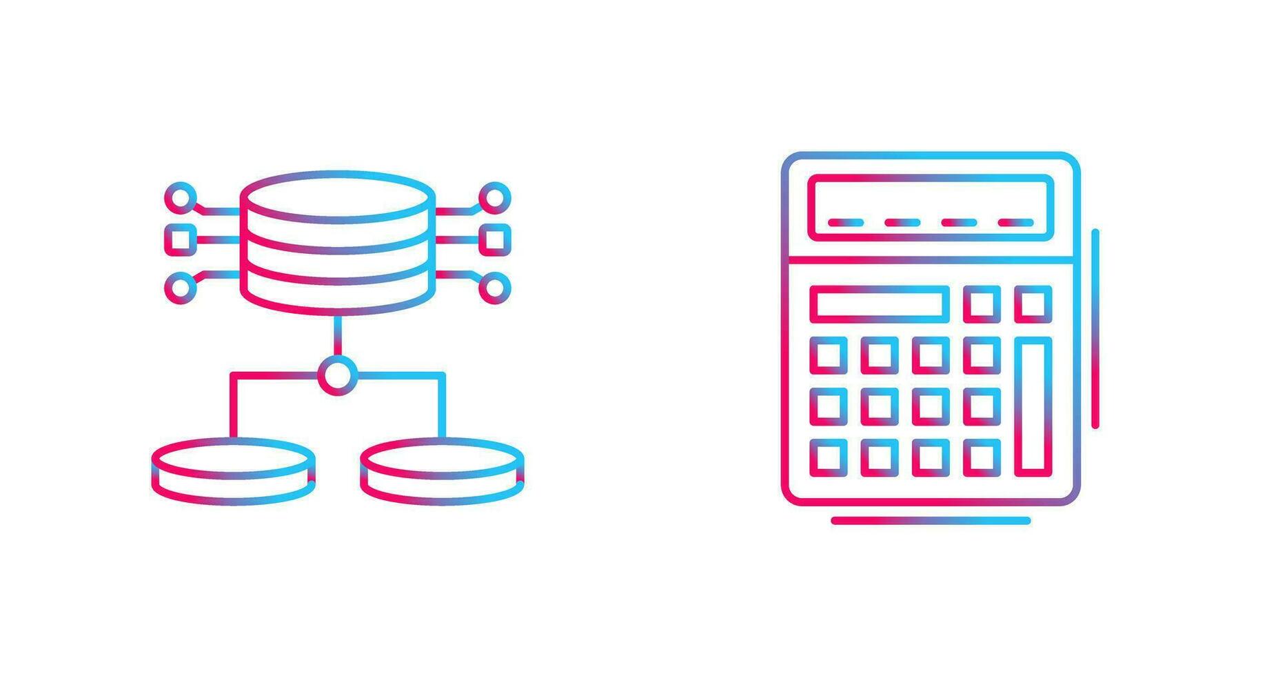Structured Data and Calculator Icon vector