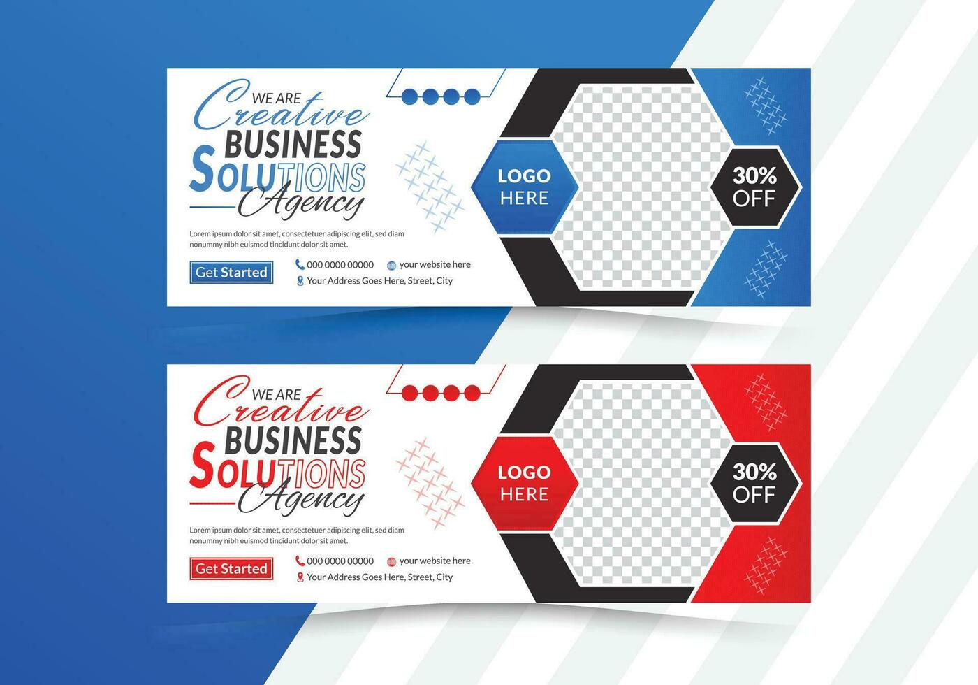 Professional business Social media cover page. timeline web ad banner template with photo place modern layout white background and Digital marketing agency Social media cover design. vector