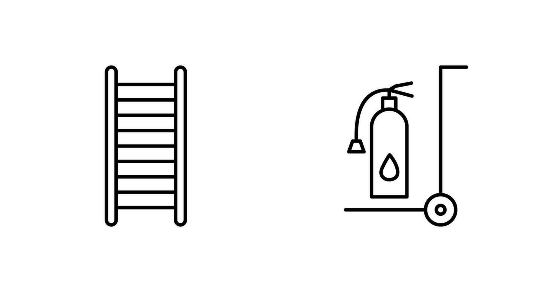 ladders and Moveable extinguisher Icon vector