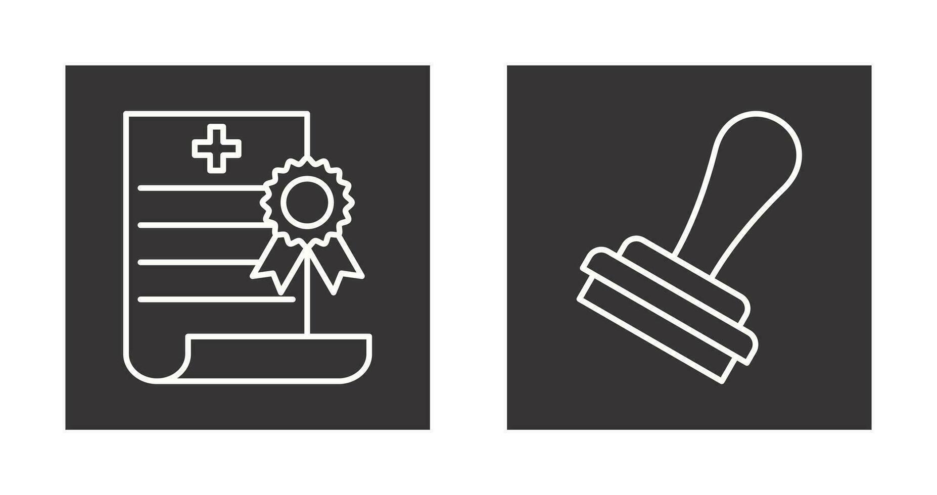 Death Certificate and Stamp Icon vector