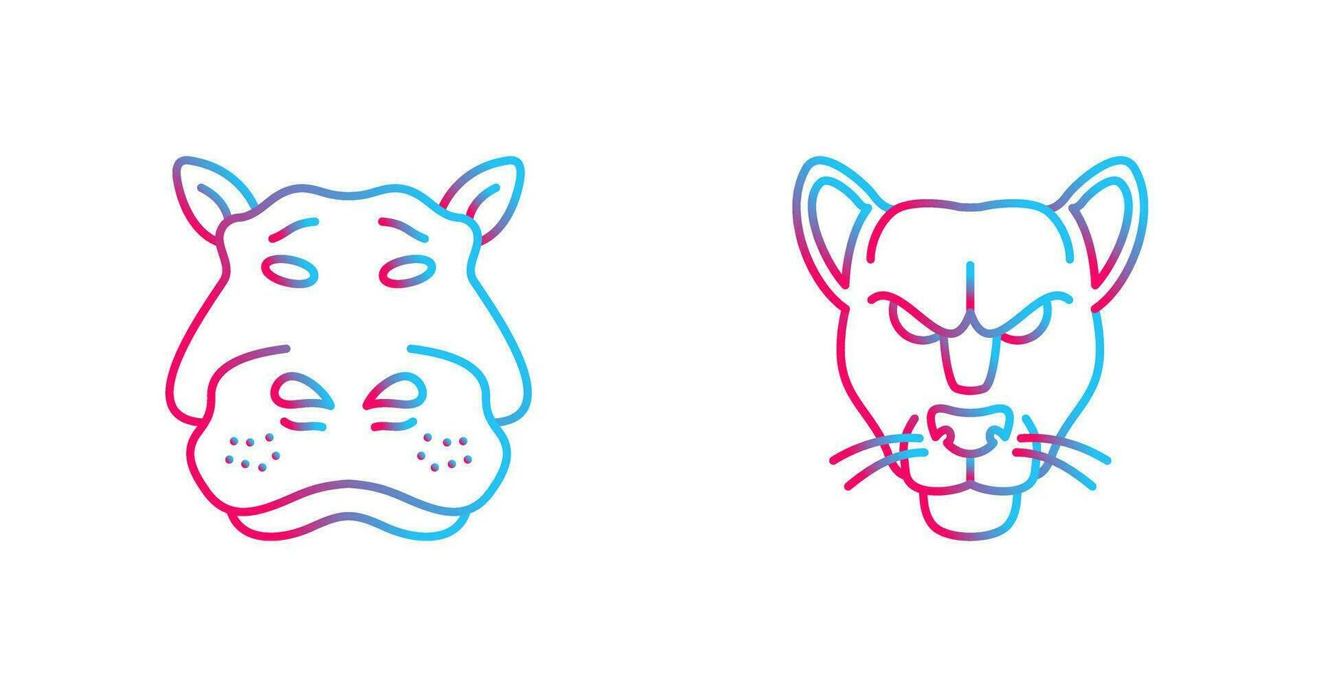 Panther an d Hippo Icon vector