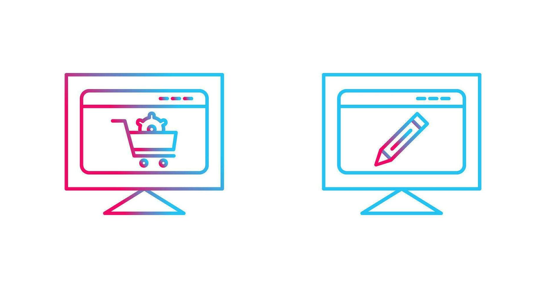 e commerce setting and edit webpage Icon vector