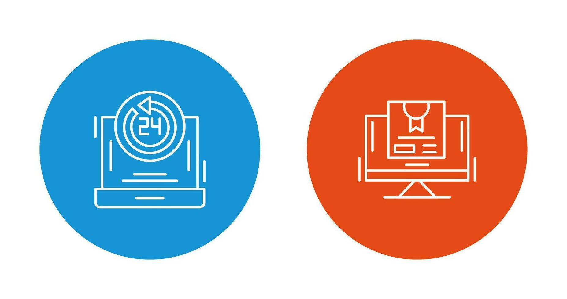 24h Support and New Lable Icon vector
