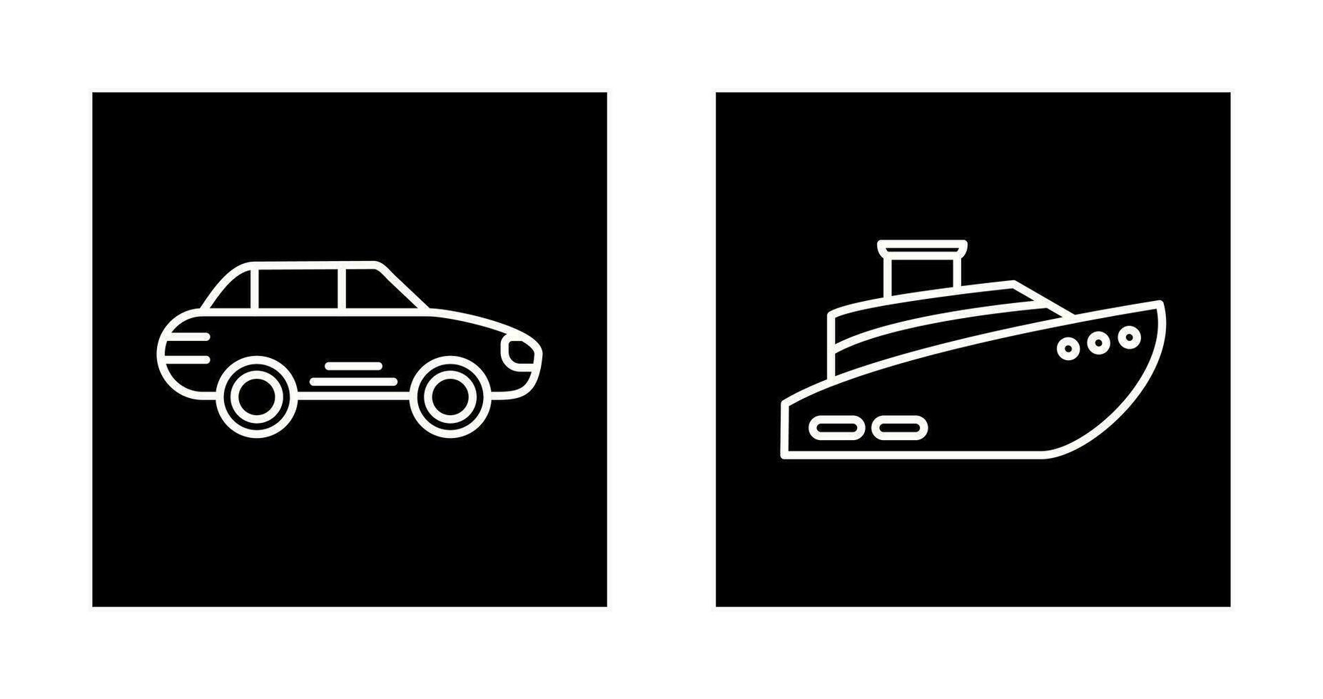 Car and Ship Icon vector