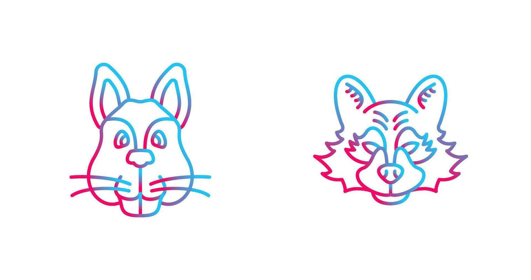 Squirrel and Raccoon Icon vector