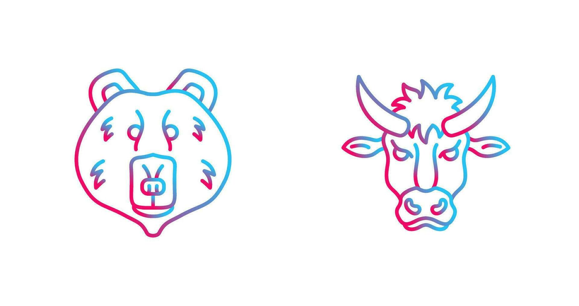 Polar Bear and Bison Icon vector