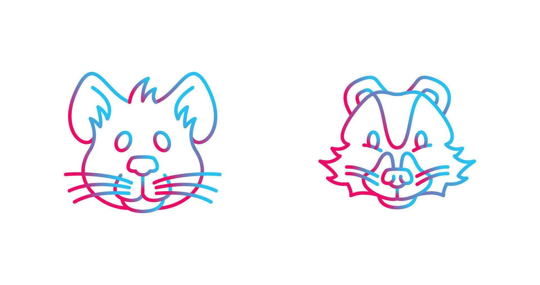 Mouse and Skunk Icon vector