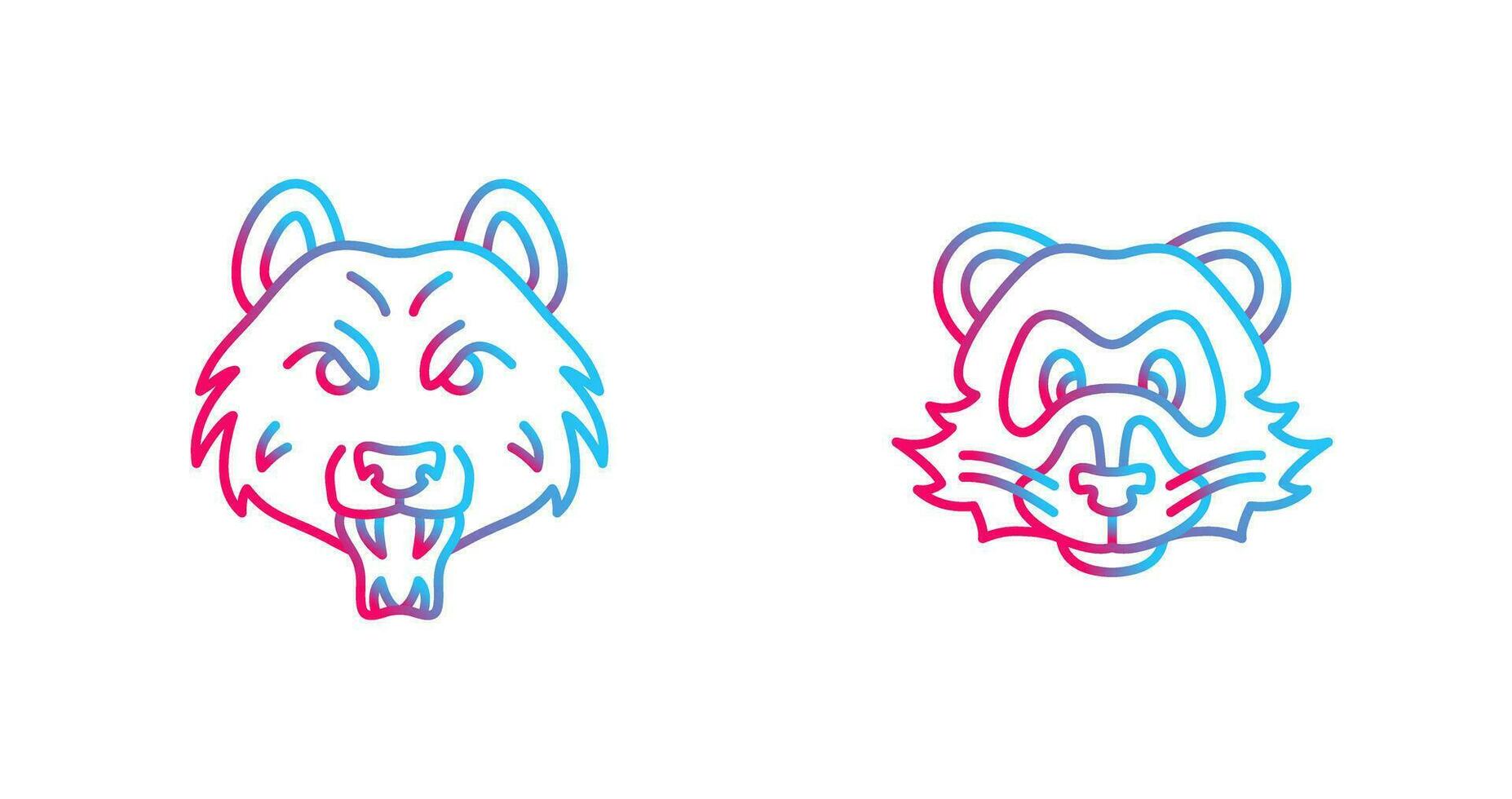 Bear and Ferret Icon vector