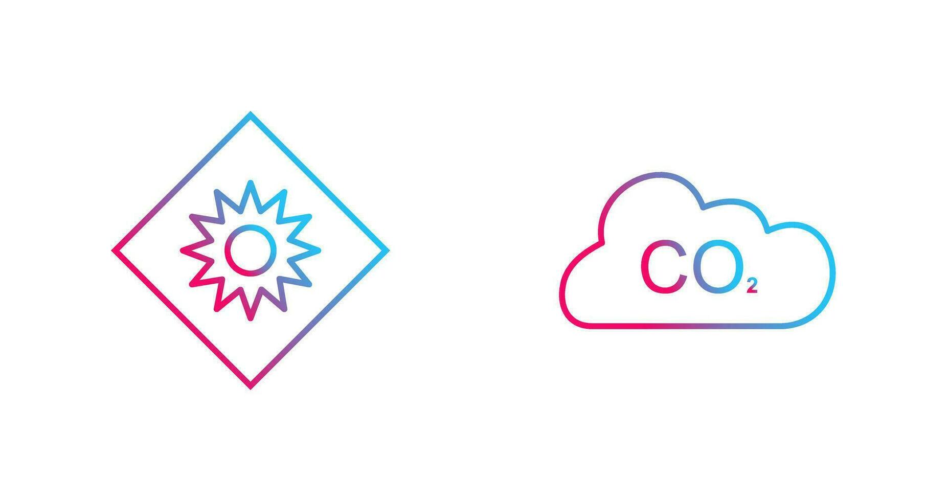 optical radiation And Carbon Dioxide  Icon vector