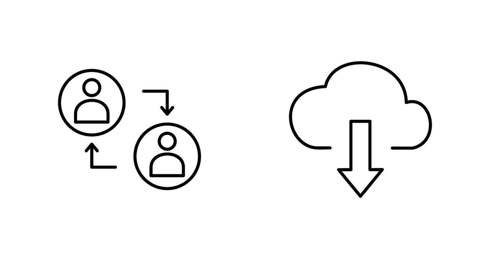 Connected Profiles and arrow Icon vector