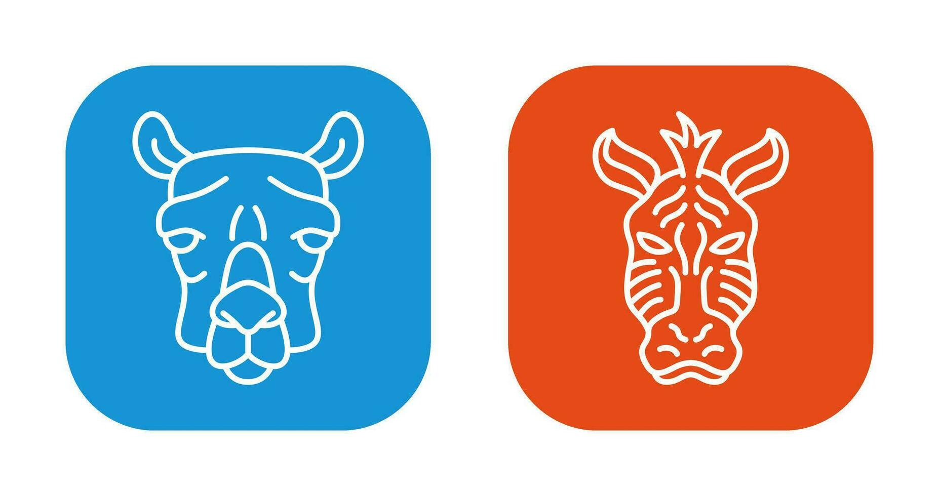 Camel and Zebra Icon vector