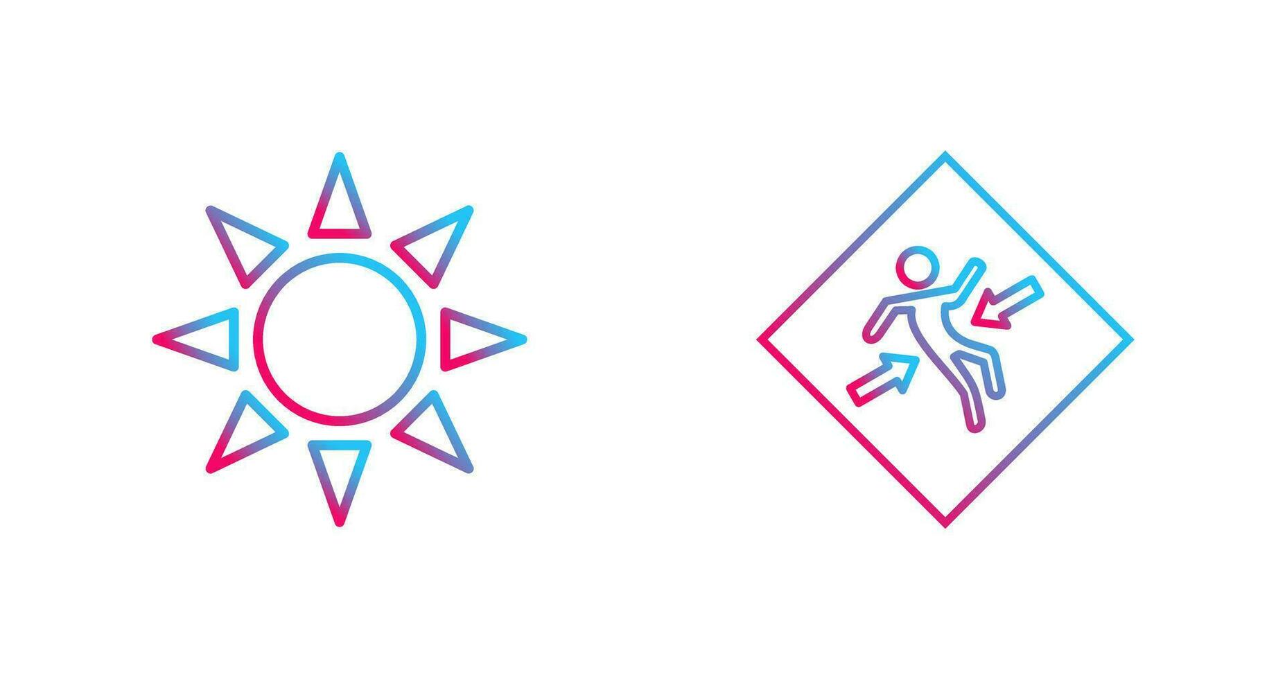 UV radiation and crush zone  Icon vector