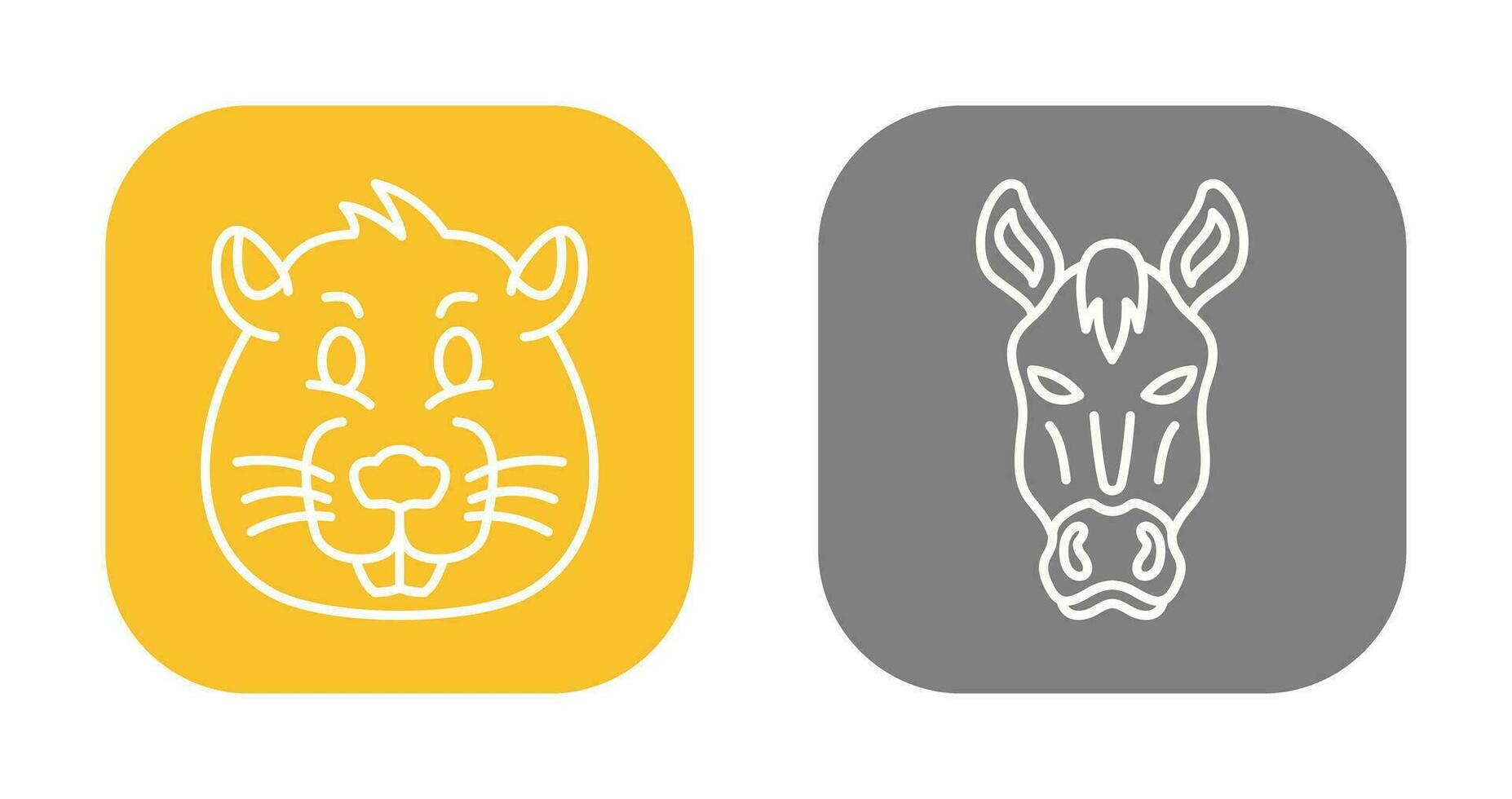 Beaver and Horse Icon vector