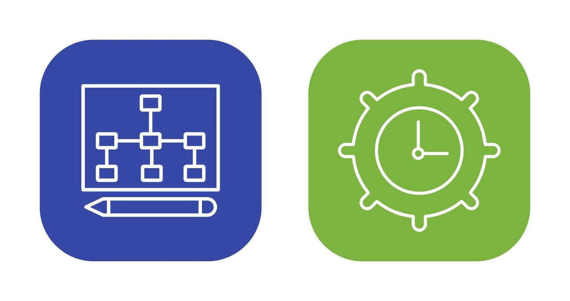 draw hierarchy and time setting  Icon vector