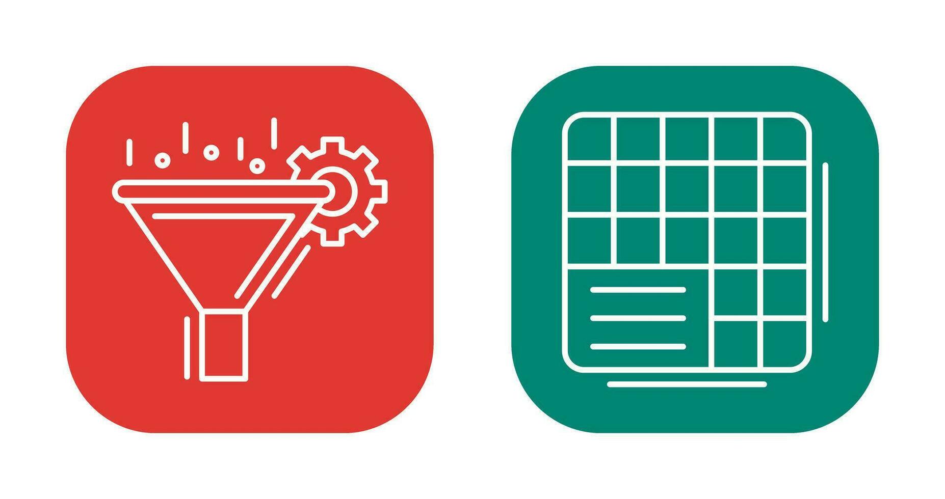 Filtering and Table Data Icon vector