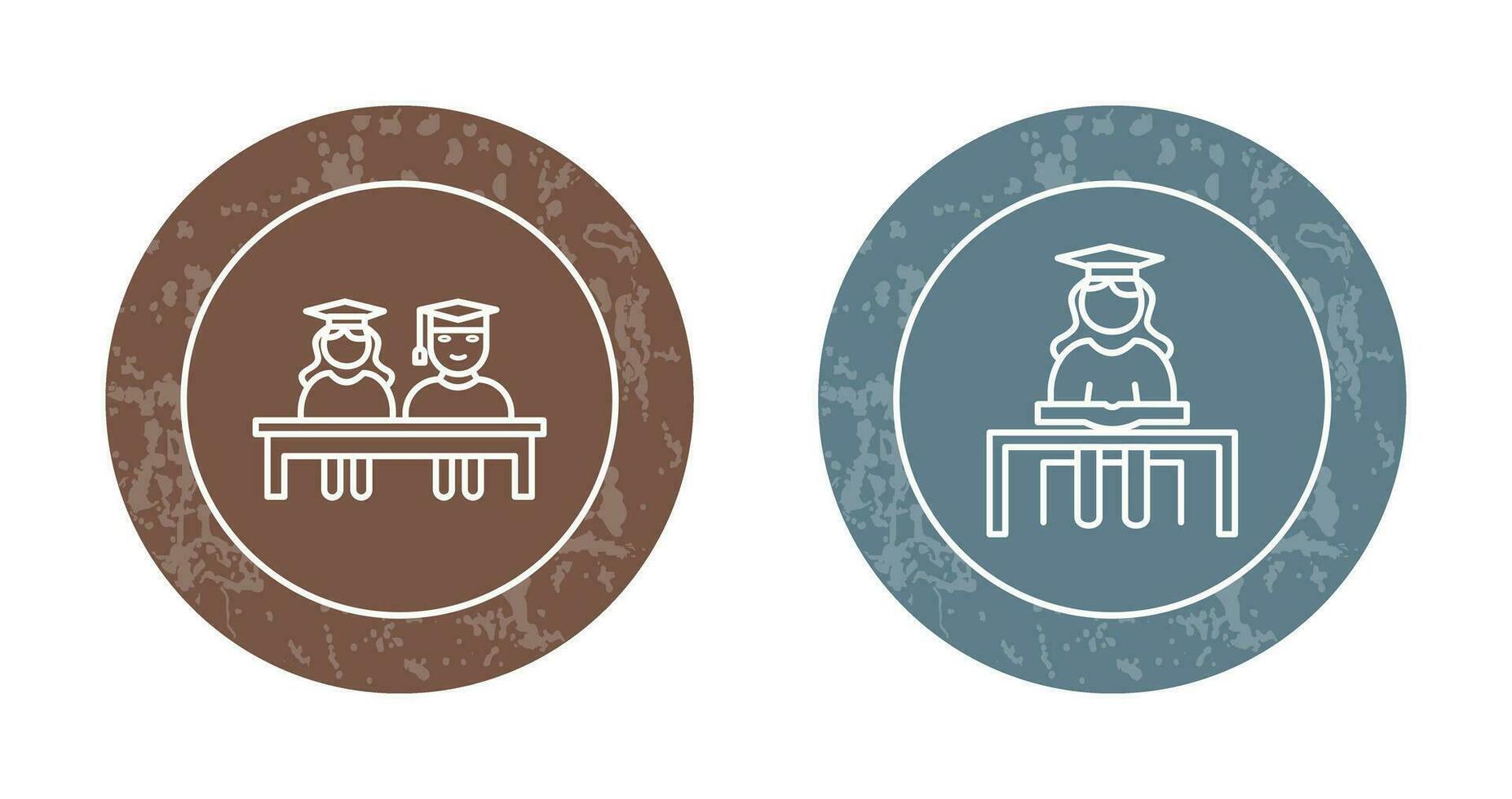 Students Sitting and Female Student Icon vector