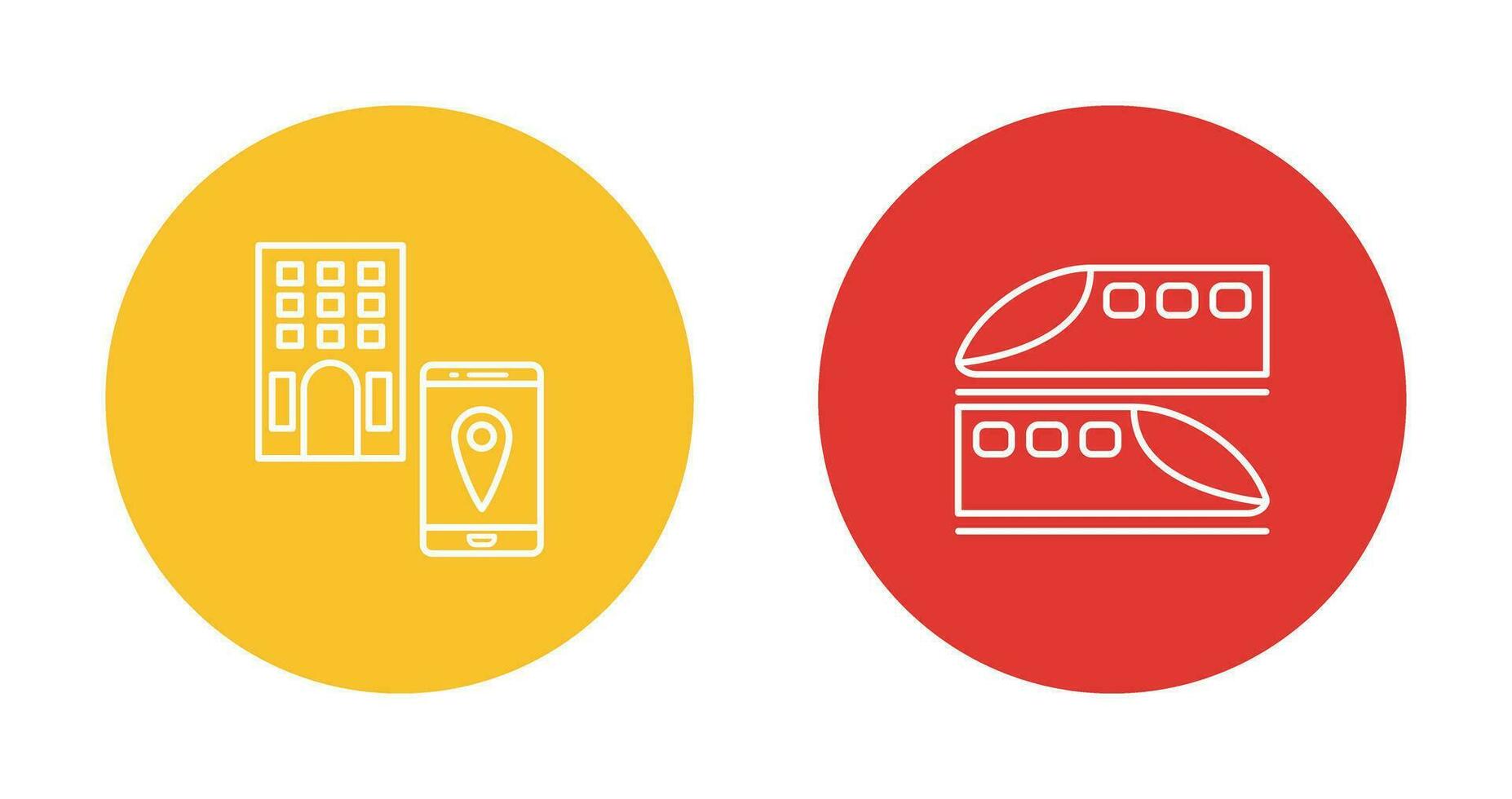find hotel and train  Icon vector