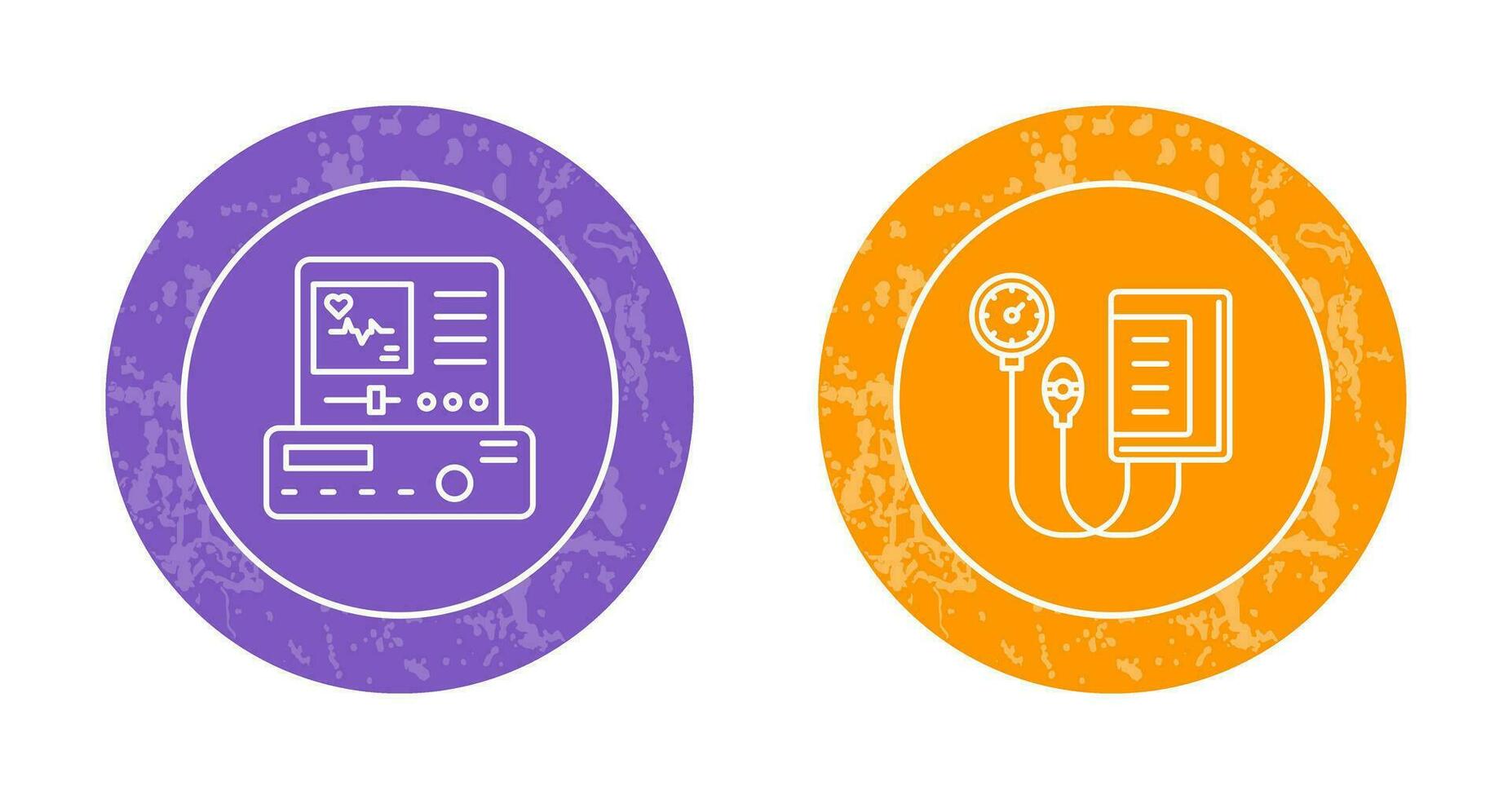 Electrocardiogram and Blood Pressure Gauge Icon vector