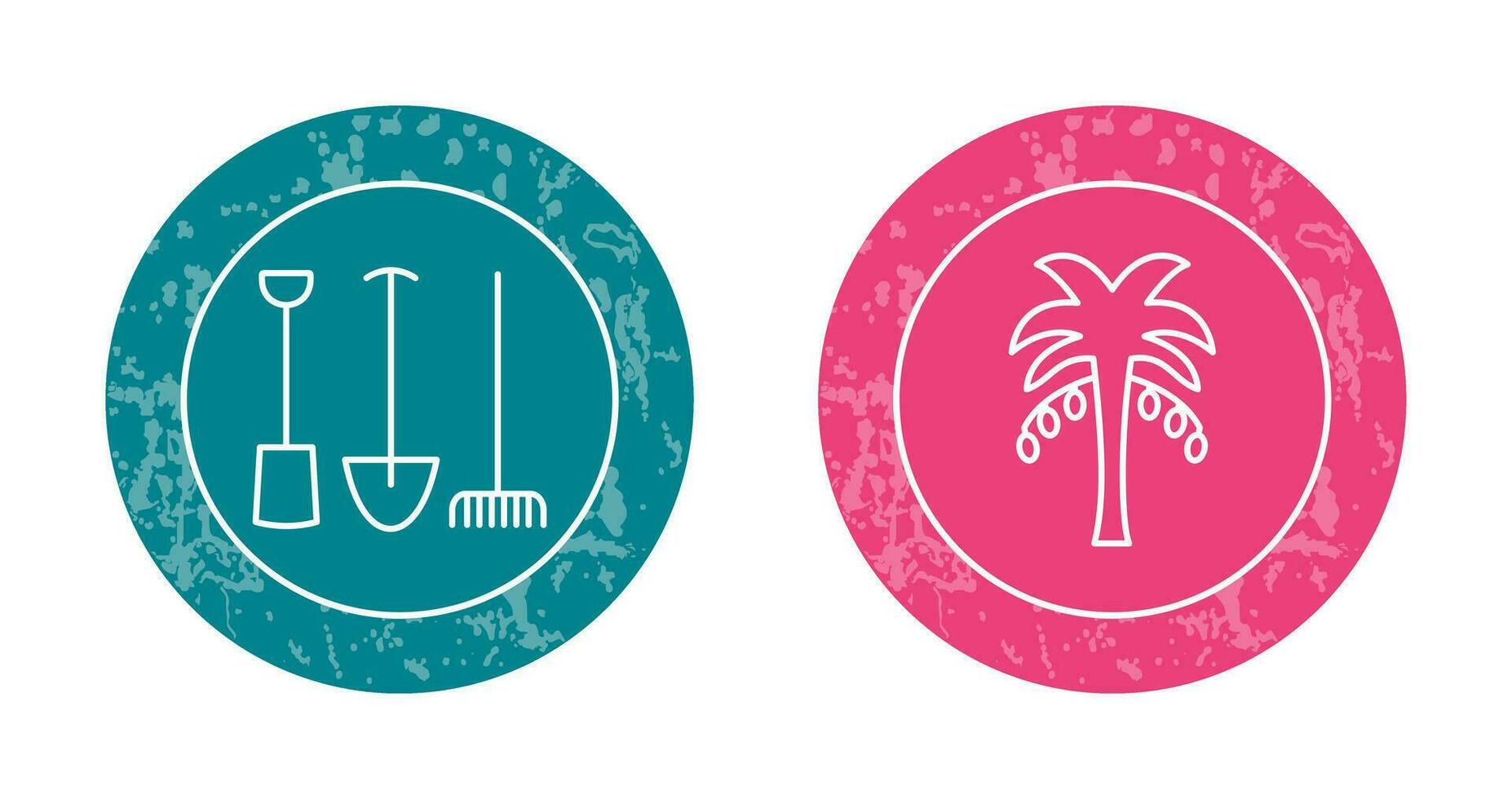 Gardening Tools and Palm tree Icon vector