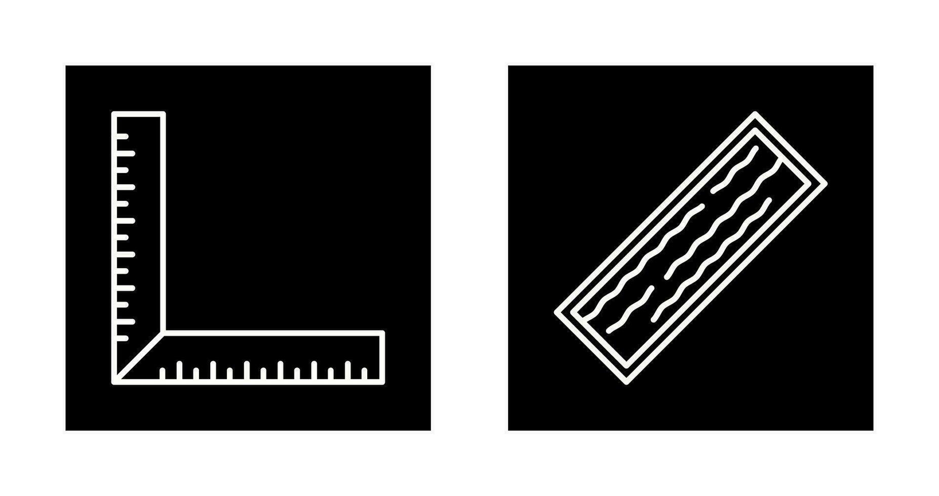 Square Ruller and Plank Icon vector