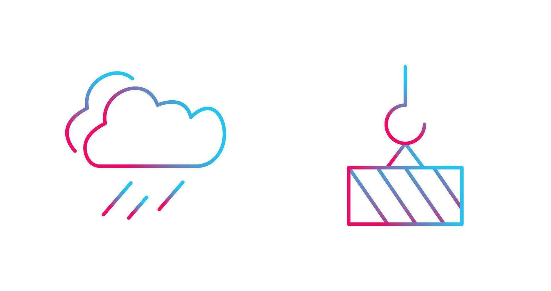 rain and heavy machinery  Icon vector