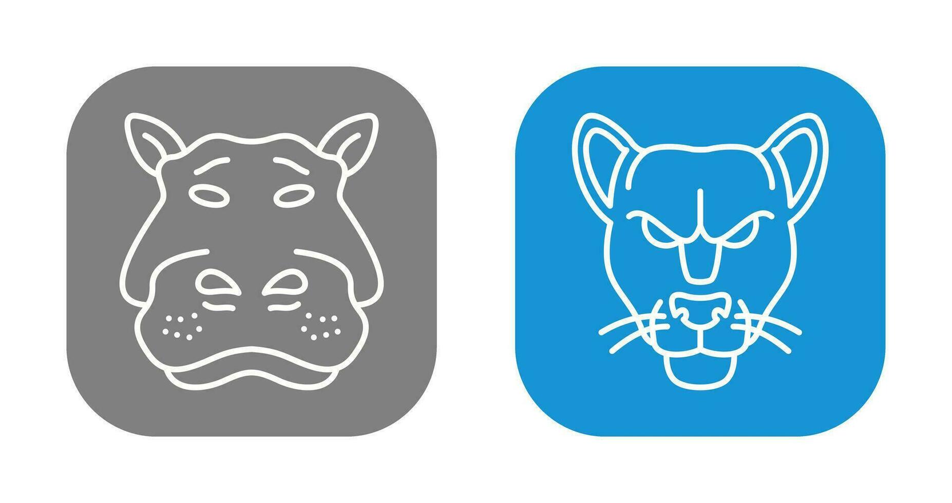 Panther an d Hippo Icon vector