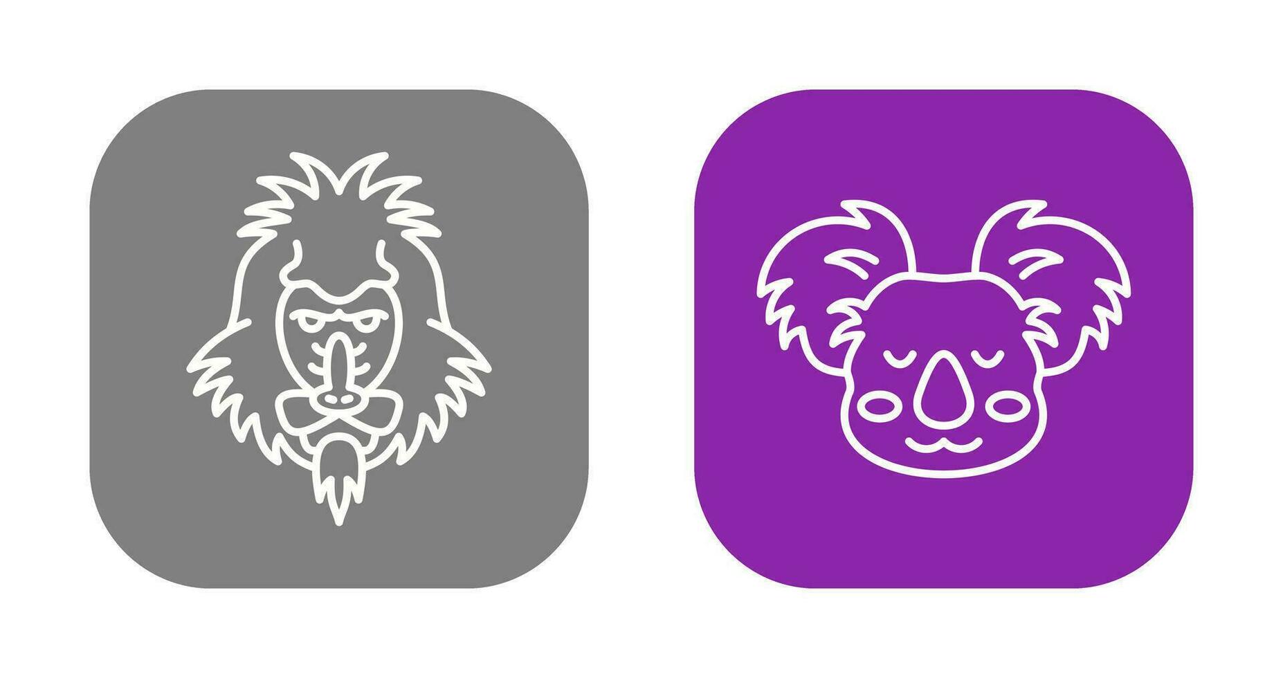 Mandrill and Koala Icon vector