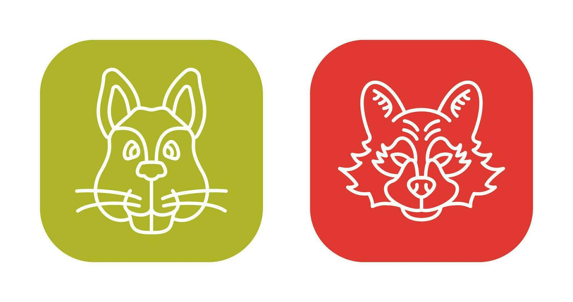 Squirrel and Raccoon Icon vector